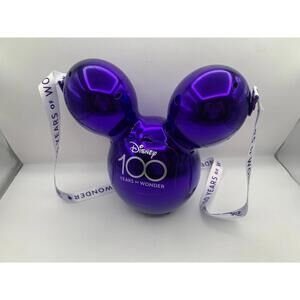 Disney Parks 100 Years of Wonder Metallic Purple Mickey Balloon Popcorn Bucket